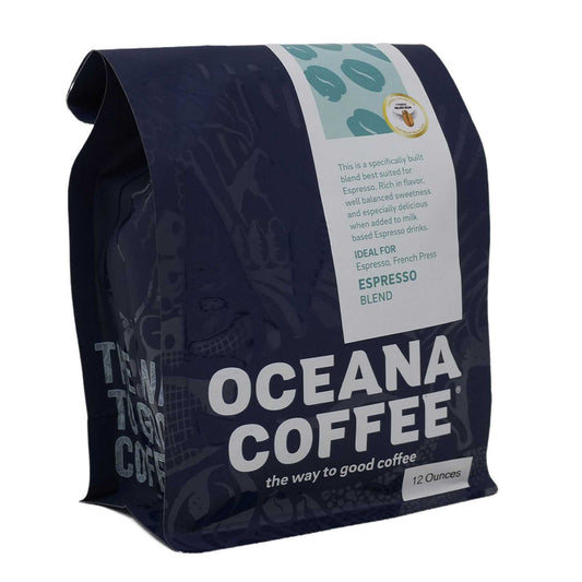 Multi award-winning Espresso Blend coffee, rich, smooth, perfect for shots or milk-based drinks