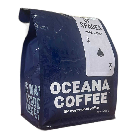 Ace Of Spades dark roast coffee by Oceana Coffee House with rich flavor blend
